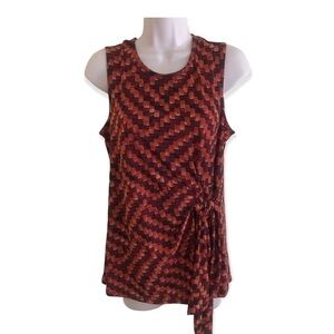 Cocomo Brown And Rust Checkered Blouse, Petite Medium
